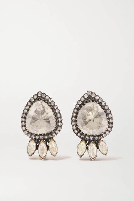 유럽직배송 암라팔리 귀걸이 AMRAPALI Sterling silver and 18-karat gold diamond earrings 46353151654501454