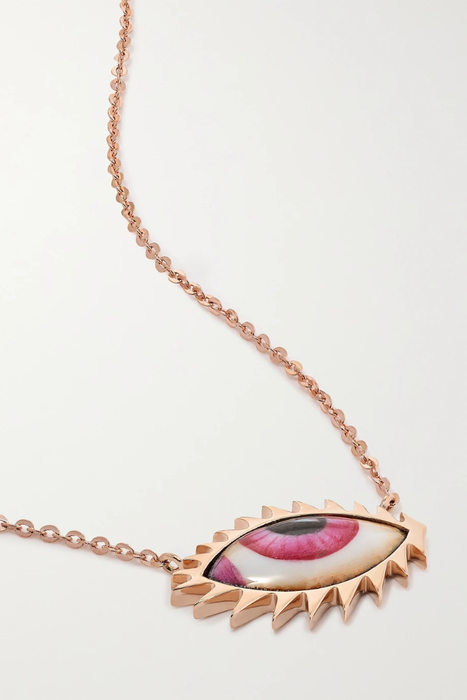 유럽직배송 리토 목걸이 LITO Apollo 13 Petite Pink 14-karat rose gold and enamel necklace 17411127376324487