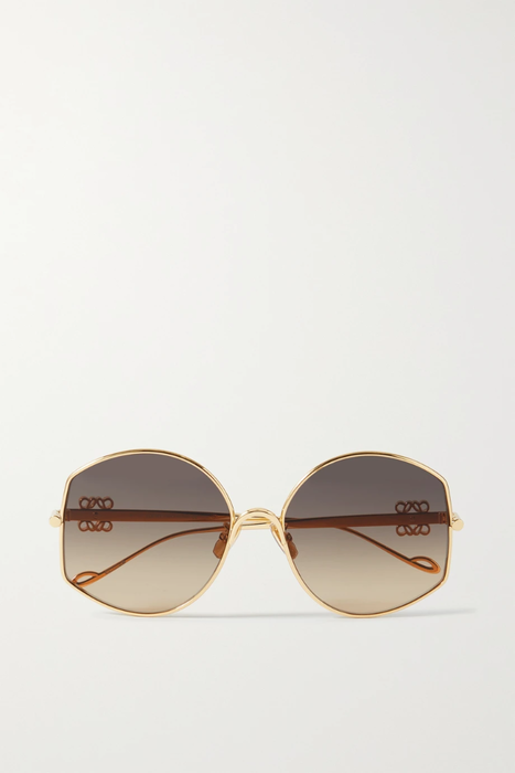 유럽직배송 로에베 선글라스 LOEWE Round-frame gold-tone sunglasses 20346390236401013