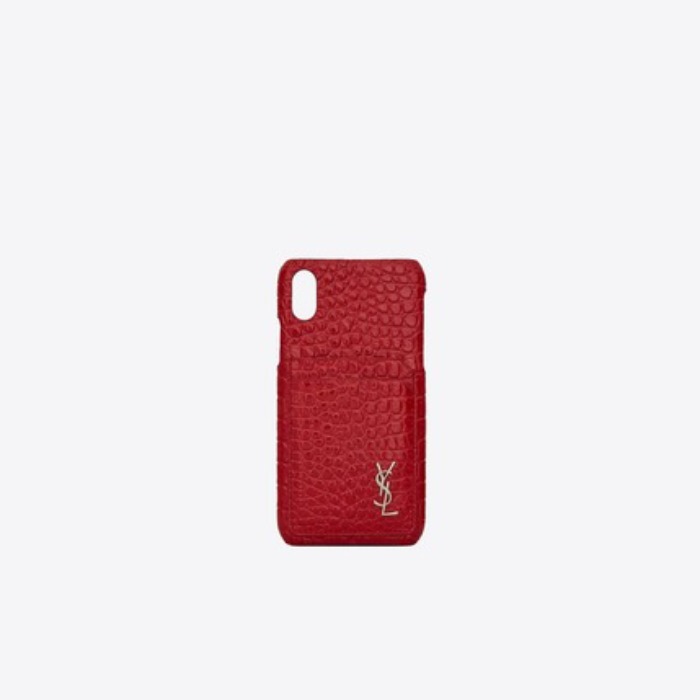 유럽직배송 입생로랑 SAINT LAURENT Monogram iphone X case in crocodile embossed shiny leather 541530DND0N6805