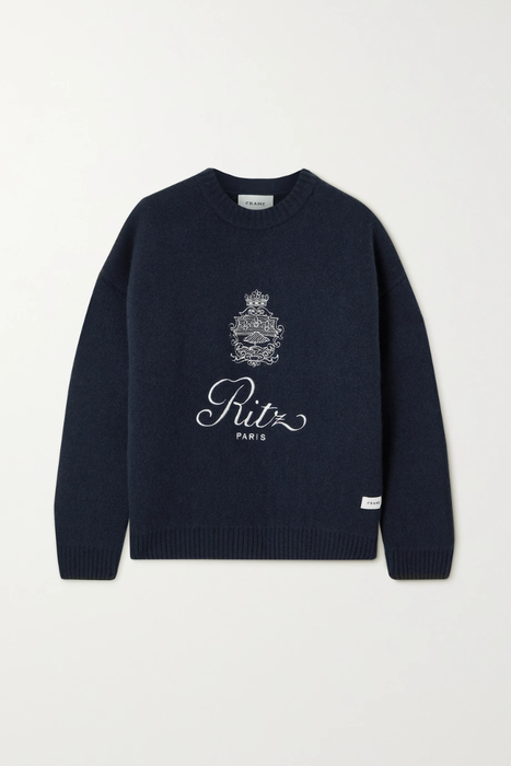 유럽직배송 프레임 스웨터 FRAME + Ritz Paris embroidered cashmere sweater 24772899113374273