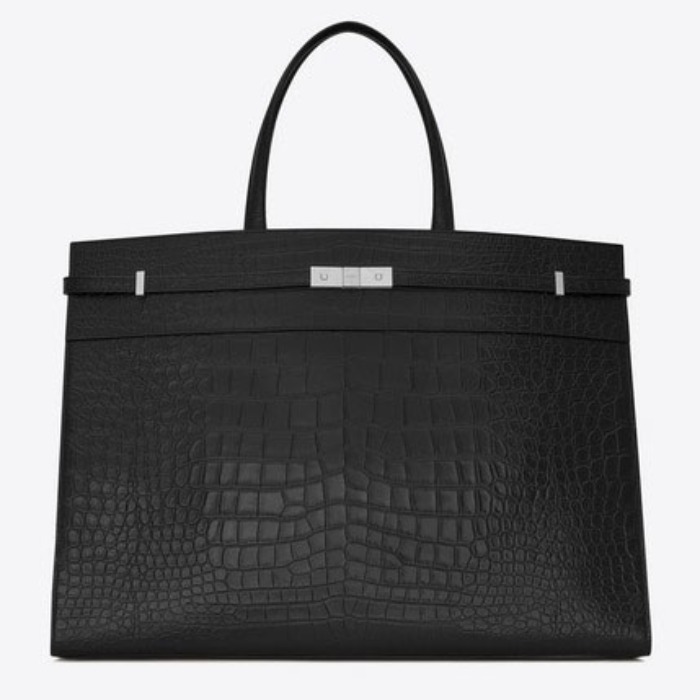 유럽직배송 입생로랑 SAINT LAURENT Large MANHATTAN shopping bag in mat crocodile-embossed leather  554039DZE0E1000