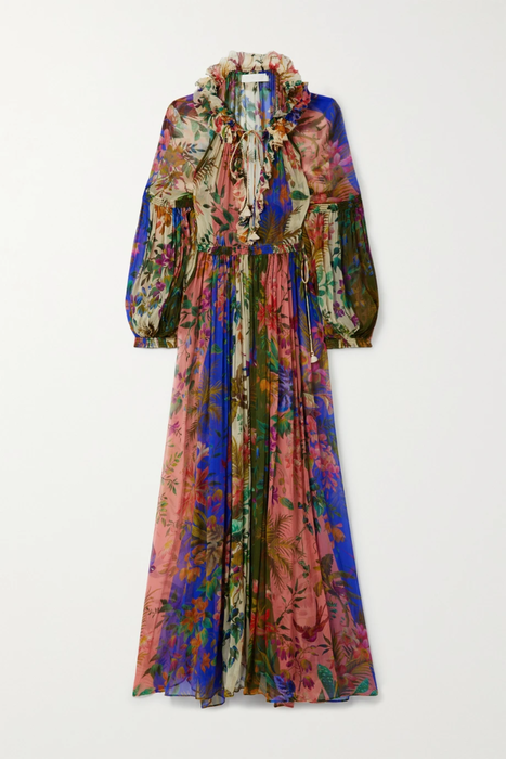 유럽직배송 짐머만 원피스 ZIMMERMANN Tropicana ruffled pleated floral-print silk-crepon dress 24772899113563744