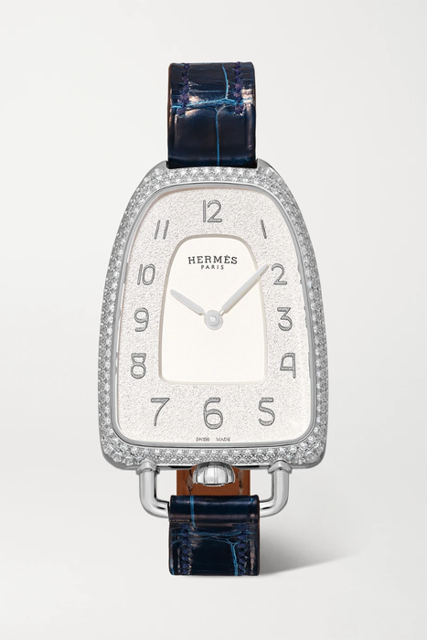 유럽직배송 HERMÈS TIMEPIECES Galop d&#039;Hermès 26mm medium 18-karat rose gold and alligator watch 25185454456470374