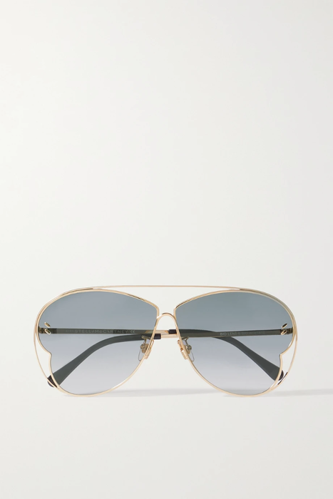 유럽직배송 스텔라맥카트니 선글라스 STELLA MCCARTNEY Aviator-style cutout gold-tone sunglasses 25185454455763861