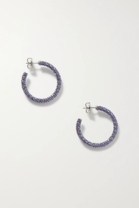 유럽직배송 아미나무아디 AMINA MUADDI Cameron silver-tone crystal hoop earrings 17266703523785837