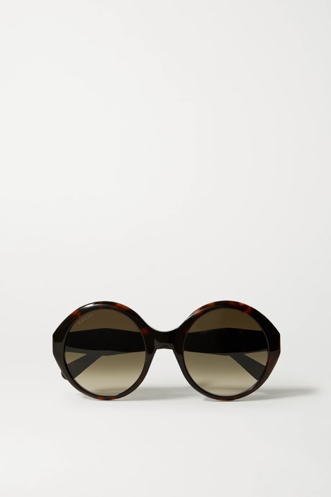 유럽직배송 구찌 GUCCI EYEWEAR Oversized round-frame tortoiseshell acetate sunglasses 22527730565957925