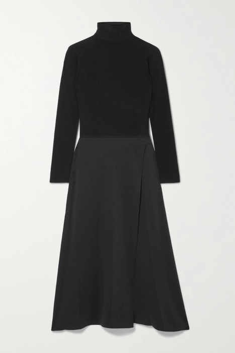 유럽직배송 빈스 원피스 VINCE Open-back paneled wool and cashmere-blend and crepe midi dress 25185454456195303