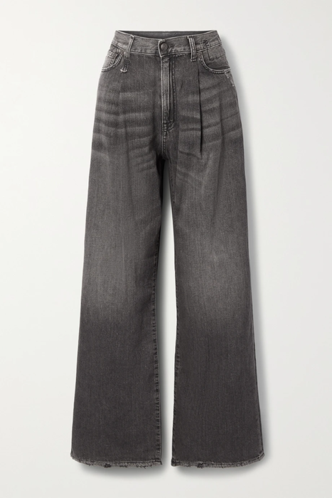 유럽직배송 알13 R13 Damon pleated distressed mid-rise wide-leg jeans 27086482323093042