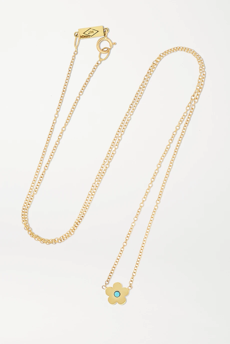 유럽직배송 제니퍼메이어 목걸이 JENNIFER MEYER Mini Daisy 18-karat gold turquoise necklace 2499567819656051