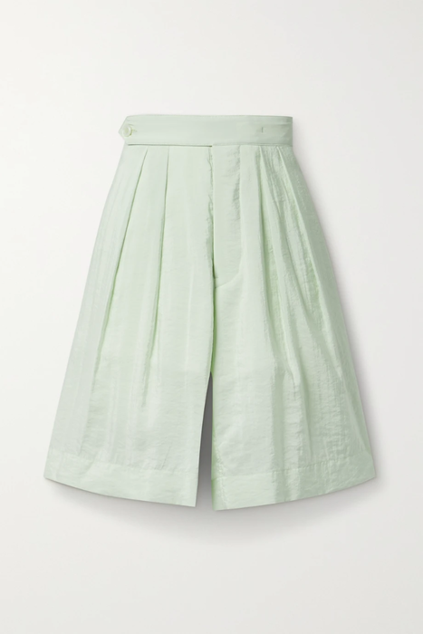 유럽직배송 몽클레어 지니어스 MONCLER GENIUS + 2 Moncler 1952 pleated silk-blend satin shorts 2204324139950273