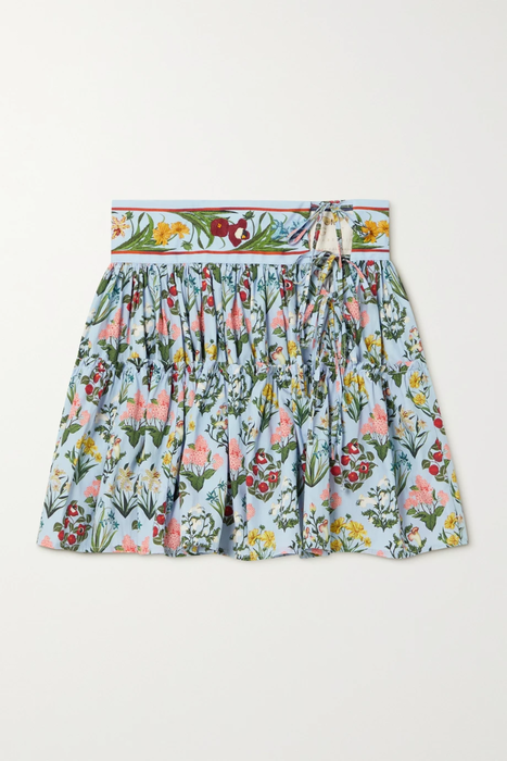 유럽직배송 아구아 바이 아구아 벤디타 미니스커트 AGUA BY AGUA BENDITA Grosella embellished floral-print organic cotton-poplin mini skirt 25185454455582247