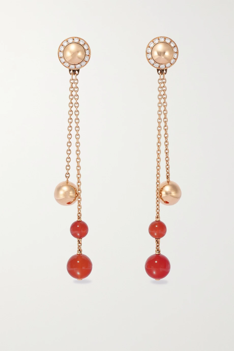 유럽직배송 피아제 PIAGET Possession 18-karat rose gold, carnelian and diamond earrings 16114163150979885