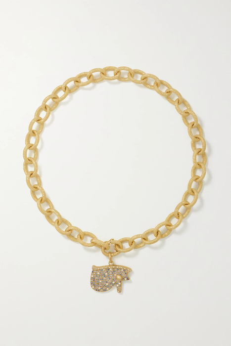 유럽직배송 캐롤리나부치 목걸이 CAROLINA BUCCI The Eye Florentine 18-karat gold, diamond and sapphire necklace 22250442026096336