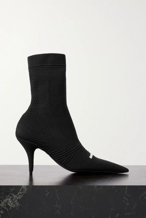 유럽직배송 발렌시아가 BALENCIAGA Knife 2.0 logo-appliquéd stretch-knit ankle boots 18706561955353059