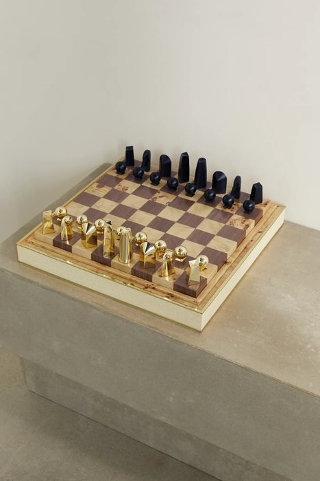 유럽직배송 AERIN Brass, shagreen and wood chess set 33258524072458977
