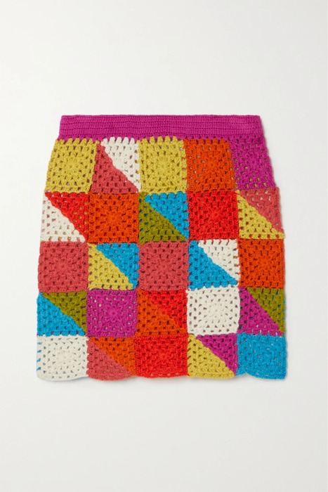 유럽직배송 바체바 미니스커트 BATSHEVA Vivien patchwork crochet-knit alpaca mini skirt 25185454455689593