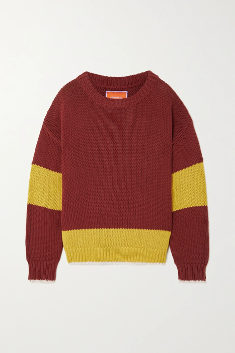 유럽직배송 라더블제이 스웨터 LA DOUBLEJ Boy color-block brushed cotton and wool-blend sweater 25185454455996709