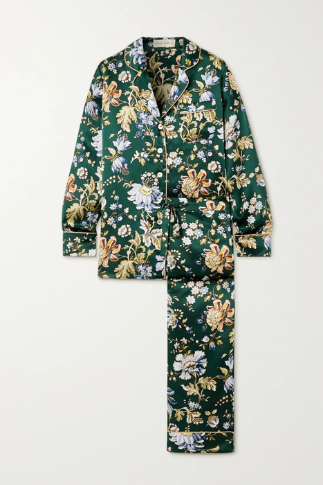 유럽직배송 올리비아본할 파자마 세트 OLIVIA VON HALLE Lila floral-print silk-satin pajama set 22250442026384051