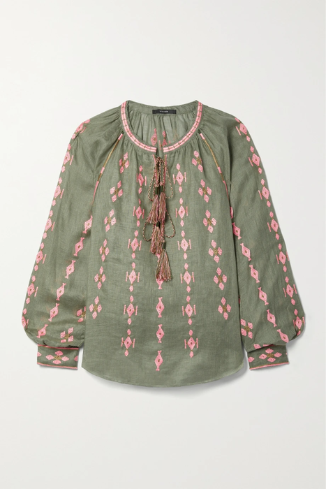 유럽직배송 비타 킨 블라우스 VITA KIN Casablanca tasseled embroidered linen blouse 17411127377163923