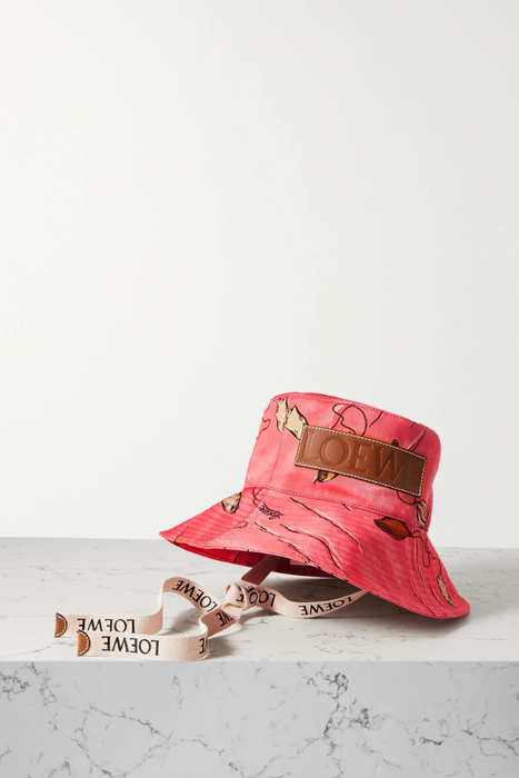 유럽직배송 로에베 LOEWE + Paula&#039;s Ibiza leather-trimmed printed cotton-twill bucket hat 4394988608679540