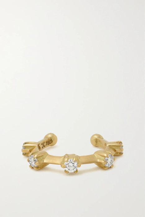 유럽직배송 제이드트라우 이어 커프 JADE TRAU Kismet 18-karat gold diamond ear cuff 24772899113066960