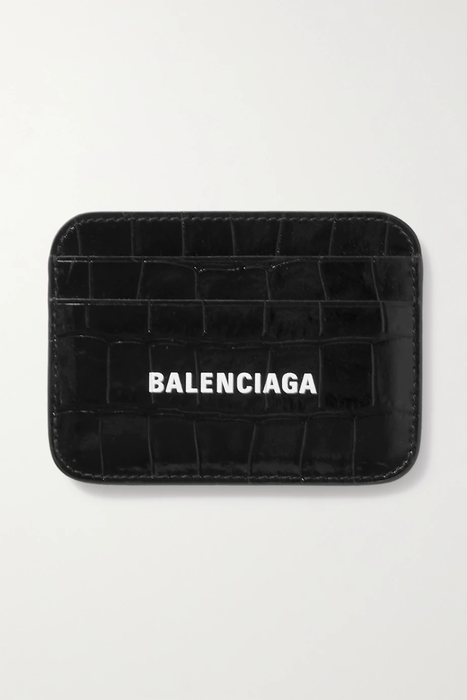 유럽직배송 발렌시아가 BALENCIAGA Cash printed croc-effect leather cardholder 9649229528782340