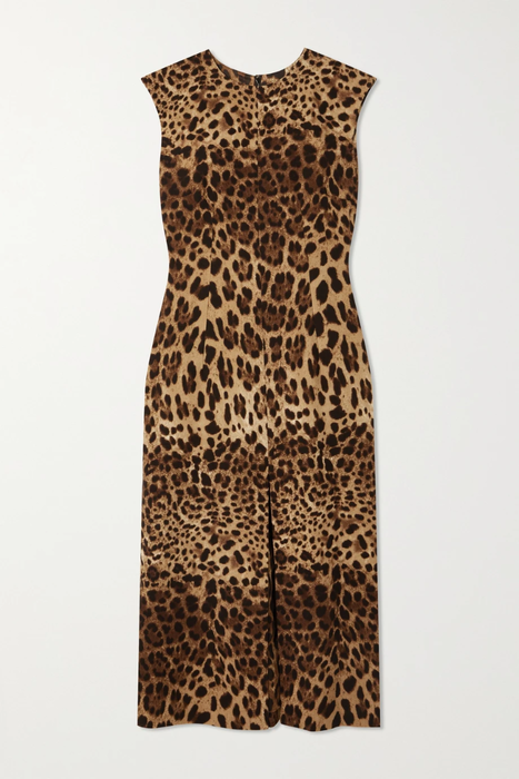 유럽직배송 돌체앤가바나 원피스 DOLCE &amp; GABBANA Leopard-print wool-crepe midi dress 11452292646030334