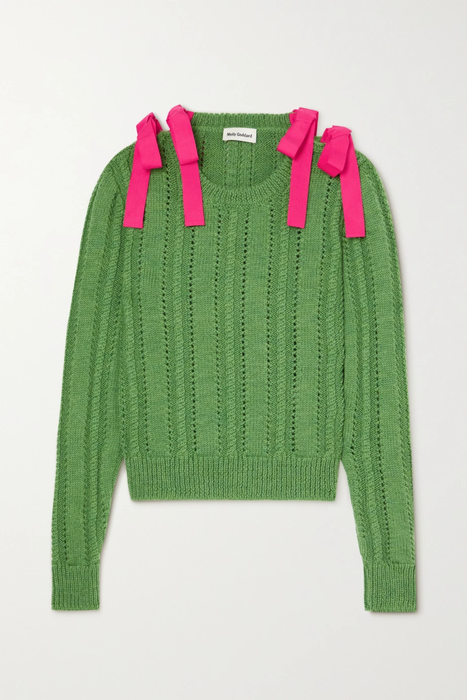 유럽직배송 몰리고다드 스웨터 MOLLY GODDARD Stefania cotton-trimmed cable-knit wool sweater 22250442026289883