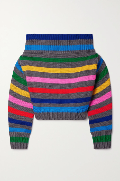 유럽직배송 몬세 스웨터 MONSE Off-the-shoulder striped merino wool sweater 24772899113273418