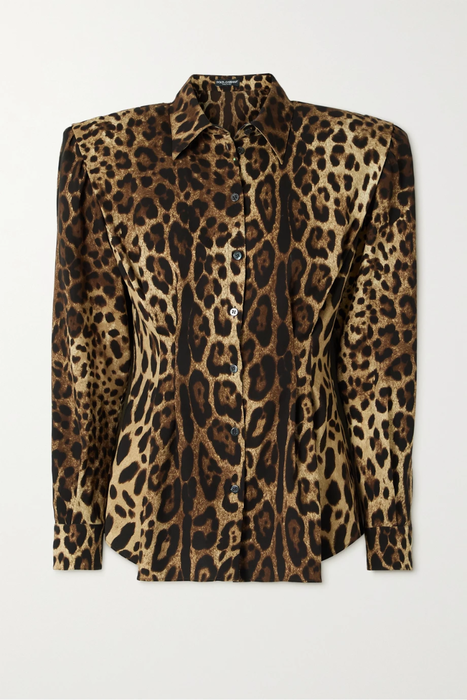 유럽직배송 돌체앤가바나 DOLCE &amp; GABBANA Diva leopard-print silk-blend charmeuse shirt 11452292646030322