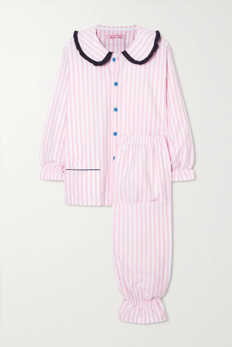유럽직배송 THELMA AND LEAH Ruffled striped cotton pajama set 29419655932417332