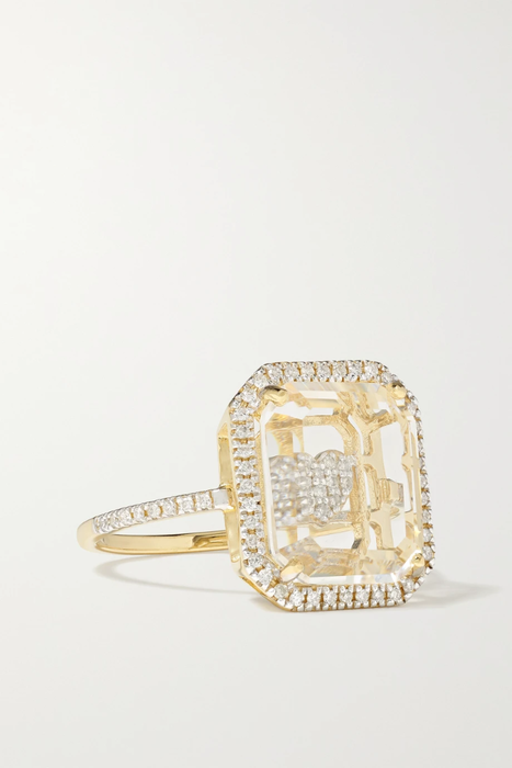 유럽직배송 마테오 반지 MATEO 14-karat gold, crystal and diamond ring 11452292646124776