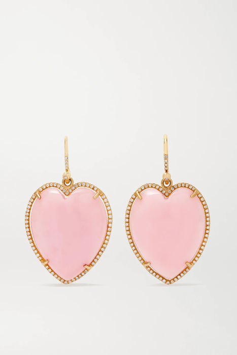 유럽직배송 IRENE NEUWIRTH Love 18-karat rose gold, opal and diamond earrings 19325877437195746