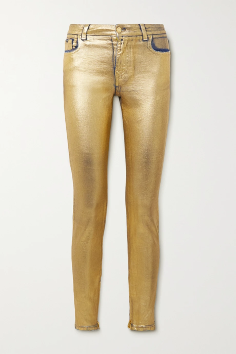 유럽직배송 톰포드 스키니진 TOM FORD Metallic coated mid-rise skinny jeans 23841192565691373
