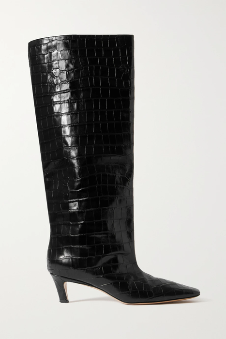 유럽직배송 토템 부츠 TOTÊME Croc-effect leather knee boots 24772899113461063