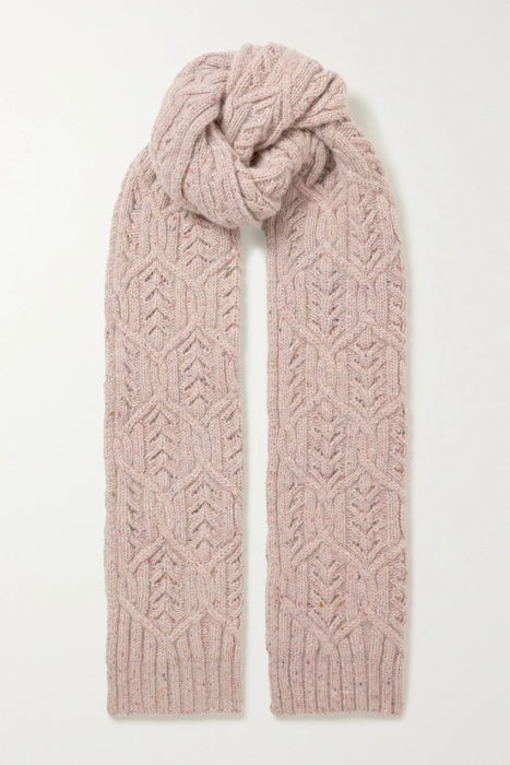 유럽직배송 로로피아나 LORO PIANA Cable-knit mélange cashmere scarf 15546005222055301