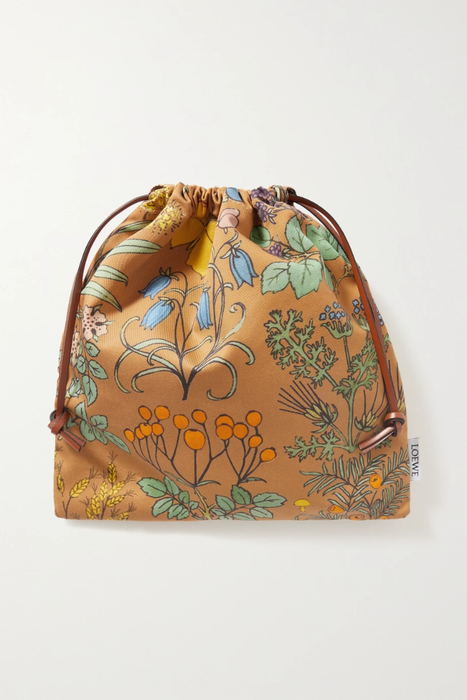 유럽직배송 로에베 파우치 LOEWE Herbarium leather-trimmed floral-print twill pouch 23841192565759587