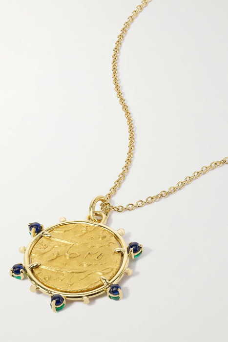 유럽직배송 두비니 목걸이 DUBINI 18-karat gold, sapphire and emerald necklace 20346390235914589