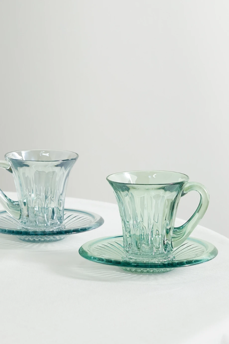 유럽직배송 LUISA BECCARIA Set of two iridescent glass tea cups and saucers 20346390236155013
