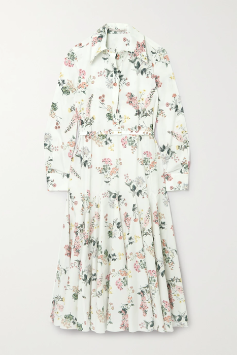 유럽직배송 에밀리아 윅스테드 EMILIA WICKSTEAD Marion belted floral-print organic cotton-poplin midi dress 11452292646612838