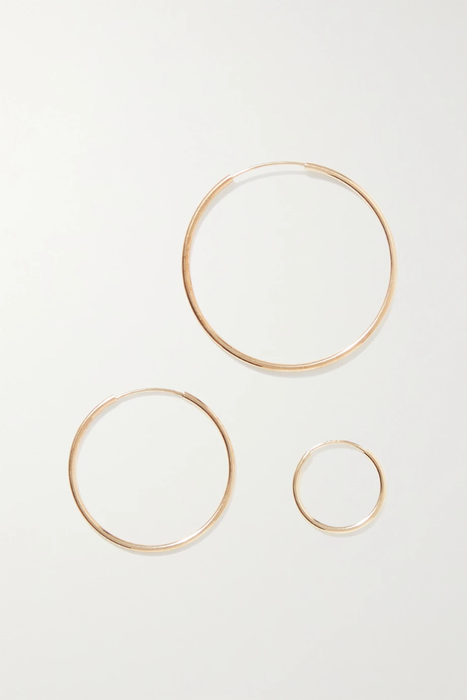 유럽직배송 LOREN STEWART Infinity set of three 14-karat gold hoop earrings 3589493616528986