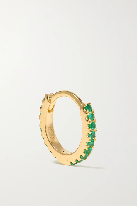 유럽직배송 마리아타쉬 싱글 귀걸이 MARIA TASH 6.5mm 18-karat gold emerald hoop single earring 17411127376812723