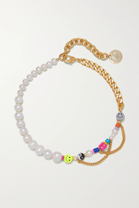유럽직배송 MARTHA CALVO Happy Go Lucky gold-plated, pearl and bead necklace 25185454456701673