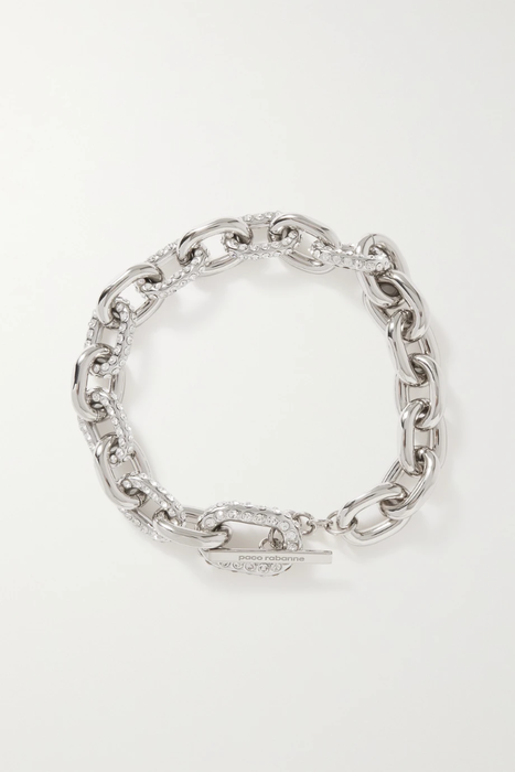 유럽직배송 파코라반 PACO RABANNE XL Link silver-tone and crystal necklace 11452292646457065