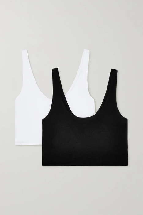 유럽직배송 SKIN + NET SUSTAIN Clio set of two stretch organic Pima cotton jersey soft cup bras 1890828705402195