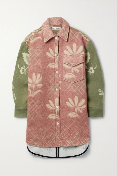 유럽직배송 RAVE REVIEW + NET SUSTAIN Rakel oversized patchwork printed wool-felt jacket 18706561955897942
