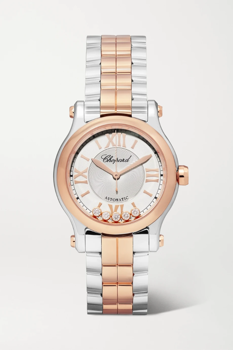 유럽직배송 CHOPARD Happy Sport Automatic 30mm 18-karat rose gold, stainless steel and diamond watch 2499567819830896