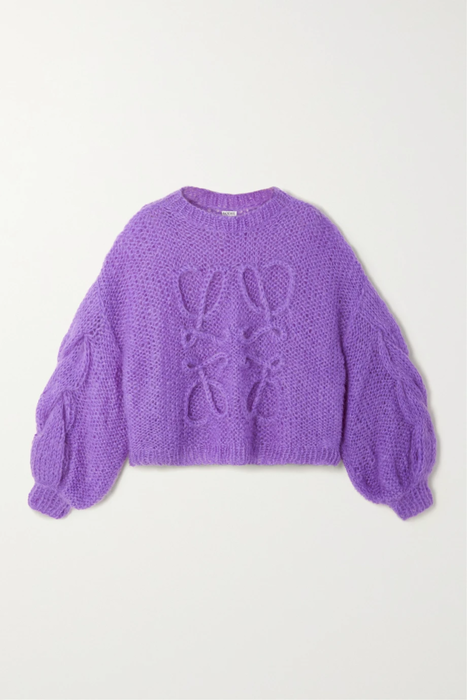 유럽직배송 로에베 LOEWE Anagram open-knit mohair-blend sweater 25185454456103136