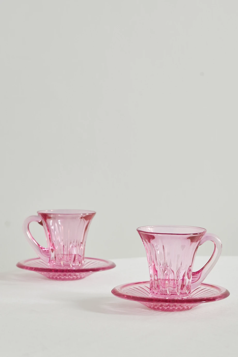유럽직배송 LUISA BECCARIA Set of two iridescent glass tea cups and saucers 20346390236155019